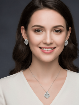 Crystal Leaf Drop Jewelry Set - Zambeel