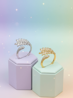 Crystal Leaf Ring - Zambeel