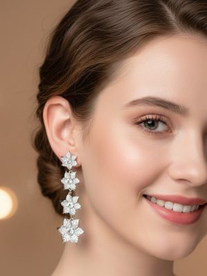 Crystal Rainfall Long Earrings - Zambeel
