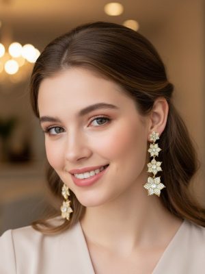 Crystal Rainfall Long Earrings - Zambeel