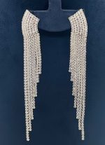 Curved Crystal Waterfall Earrings - Zambeel