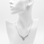 Curved Leaf Crystal Jewelry Set - Zambeel