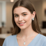 Cushion Sparkle Pendant & Stud Set - Zambeel