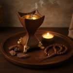 Decorative Incense Burner with Gold Accents - Zambeel