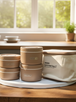 Round Lunch Box Set with Carry Bag Ⓢ
