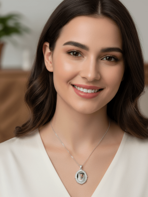 Elegant Oval Custom Photo Pendant - Zambeel
