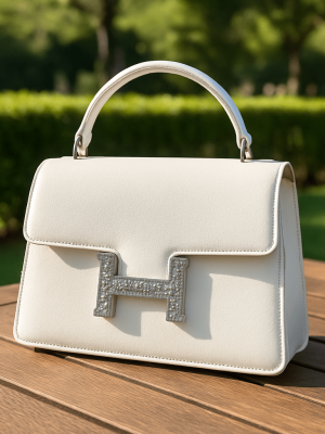 Elegant Structured Top - Handle Bag - Zambeel