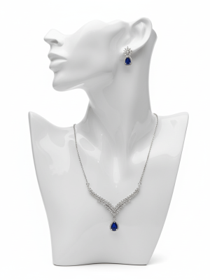 Elegant Teardrop Necklace & Earrings - Zambeel