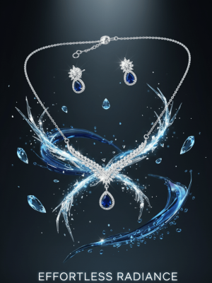 Elegant Teardrop Necklace & Earrings - Zambeel