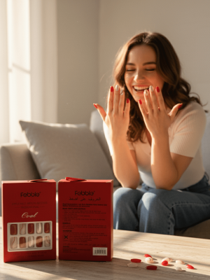 Febble - Classic Red with Gold Accent Press - On Nails (Original) - Zambeel