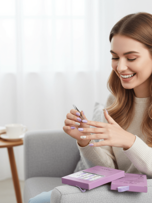 Febble - Lilac Purple Glitter Mix Press - On Nails (Original) - Zambeel
