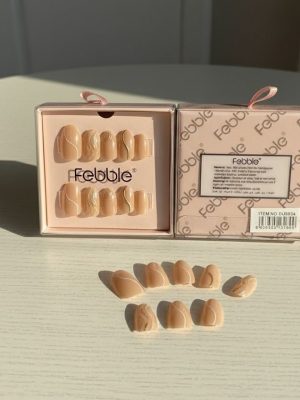 Febble - Nude Marble Swirl Press - On Nails (Original) - Zambeel