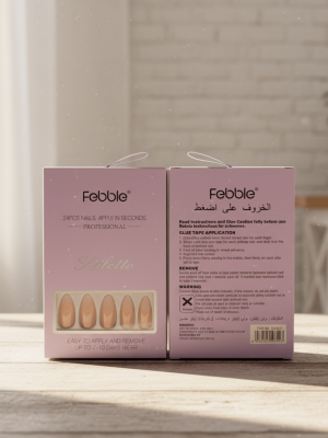 Febble - Nude Silver Wave Oval Nails (Original) - Zambeel