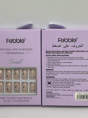 Febble - Oval Soft Nude Sparkle Press - On Nails (Original) - Zambeel