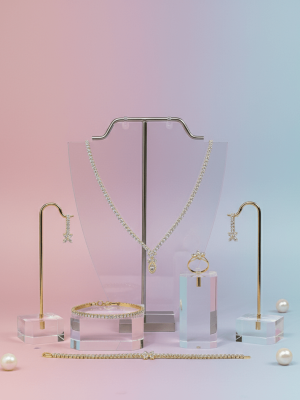 Floral Crystal Pendant Jewelry Set - Zambeel