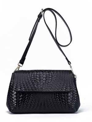 Genuine Leather Women's Woven Bag Crossbody Small Bag Women's Shoulder Messenger Bag - Zambeel