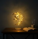 Gold Crescent Moon & Star LED Table Décor Light - Zambeel