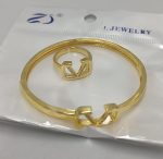 Gold - Plated Bracelet & Ring Set - Zambeel
