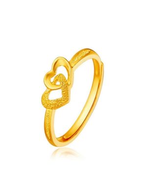 Gold Plated Retro Heart Ring - Zambeel
