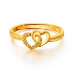 Gold Plated Retro Heart Ring - Zambeel