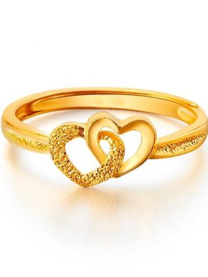 Gold Plated Retro Heart Ring - Zambeel