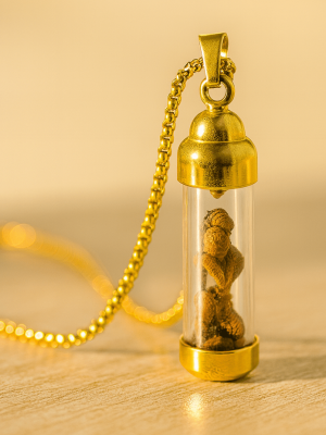 Gold - Tone Cylinder Stone Pendant Necklace - Zambeel