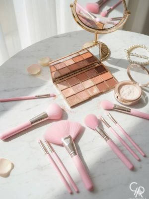 GR - Professional Pink Makeup Brush Set - Zambeel