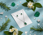 Green Rectangle Cubic Zirconia Set - Zambeel