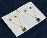 Green Square Cubic Zirconia Set - Zambeel