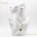 Green Square Cubic Zirconia Set - Zambeel