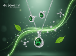 Green Teardrop Cubic Zirconia Set - Zambeel