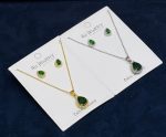 Green Teardrop Cubic Zirconia Set - Zambeel