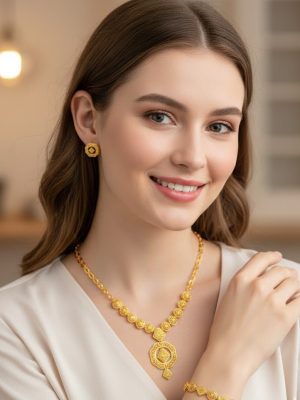 Heritage Filigree Gold Jewelry Set - Zambeel