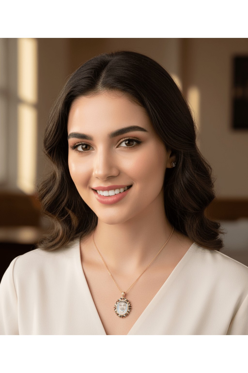 heritage-oval-custom-photo-necklace-7998561 Heritage Oval Custom Photo Necklace - Zambeel