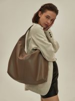 Khaki Autumn And Winter Soft Casual Large Capacity Zipper Tote Bag - Zambeel