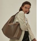 Khaki Autumn And Winter Soft Casual Large Capacity Zipper Tote Bag - Zambeel