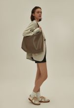 Khaki Autumn And Winter Soft Casual Large Capacity Zipper Tote Bag - Zambeel