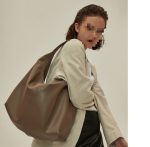 Khaki Autumn And Winter Soft Casual Large Capacity Zipper Tote Bag - Zambeel