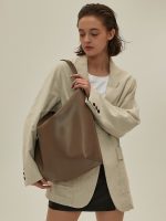 Khaki Autumn And Winter Soft Casual Large Capacity Zipper Tote Bag - Zambeel