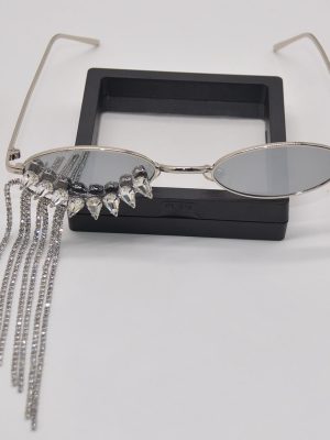 Korean - style Luxury Glamorous Rhinestone - tasseled Sunglasses With A Niche Designer - inspired Look - Zambeel