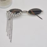 Korean - style Luxury Glamorous Rhinestone - tasseled Sunglasses With A Niche Designer - inspired Look - Zambeel