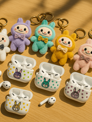Labubu - Wireless Earbuds with Plush Keychain Set - Zambeel