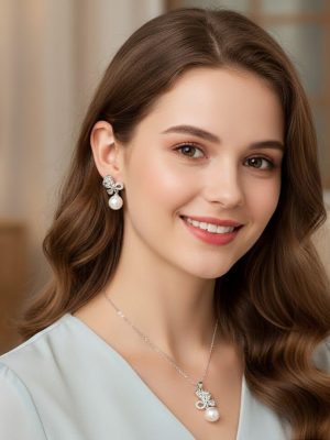 Leaf Clover & Pearl Jewelry Set - Zambeel