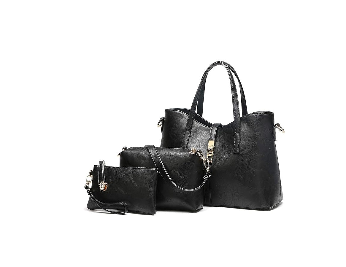 leather-bags-set-for-women-3pcs-900839 Leather Bags Set for Women (3pcs) - Zambeel