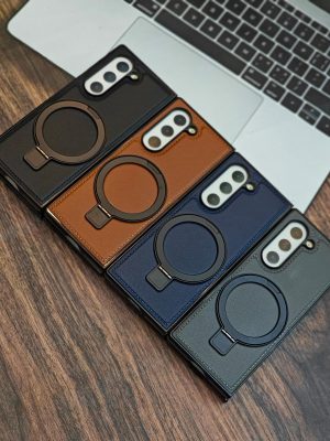 Luxury Leather MagSafe Ring Case – For Samsung Z Fold Series - Zambeel