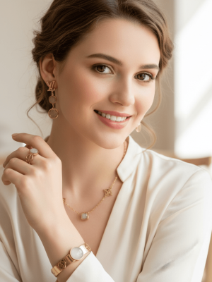 Luxury LV Charm Gold Jewelry Set - Zambeel