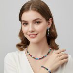 Multicolor Crystal Choker Jewelry Set - Zambeel