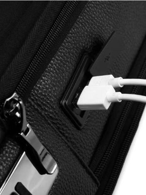 New Leather Bag With Fingerprint Lock - Zambeel