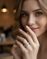 Pearl Crystal Band Ring - Zambeel