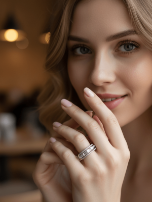 Pearl Crystal Band Ring - Zambeel